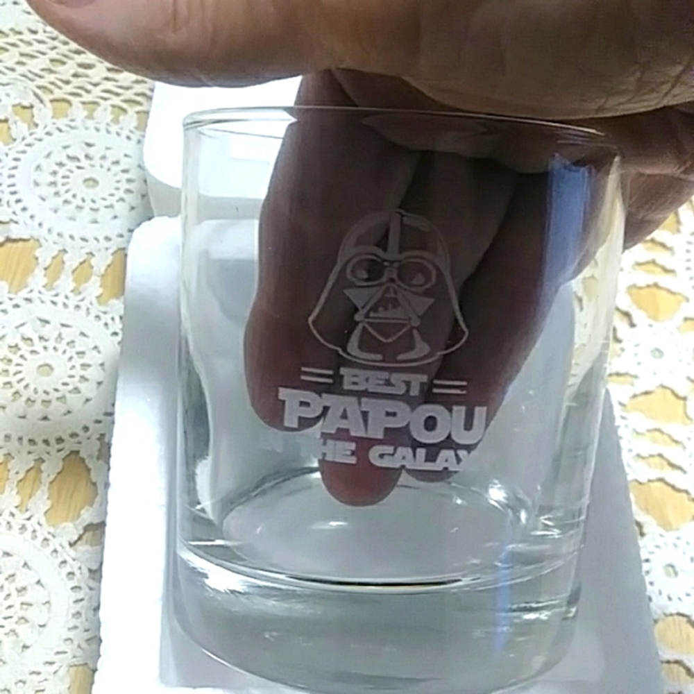 Best Papou in the galaxy - funny whiskey tumbler for Grandpa